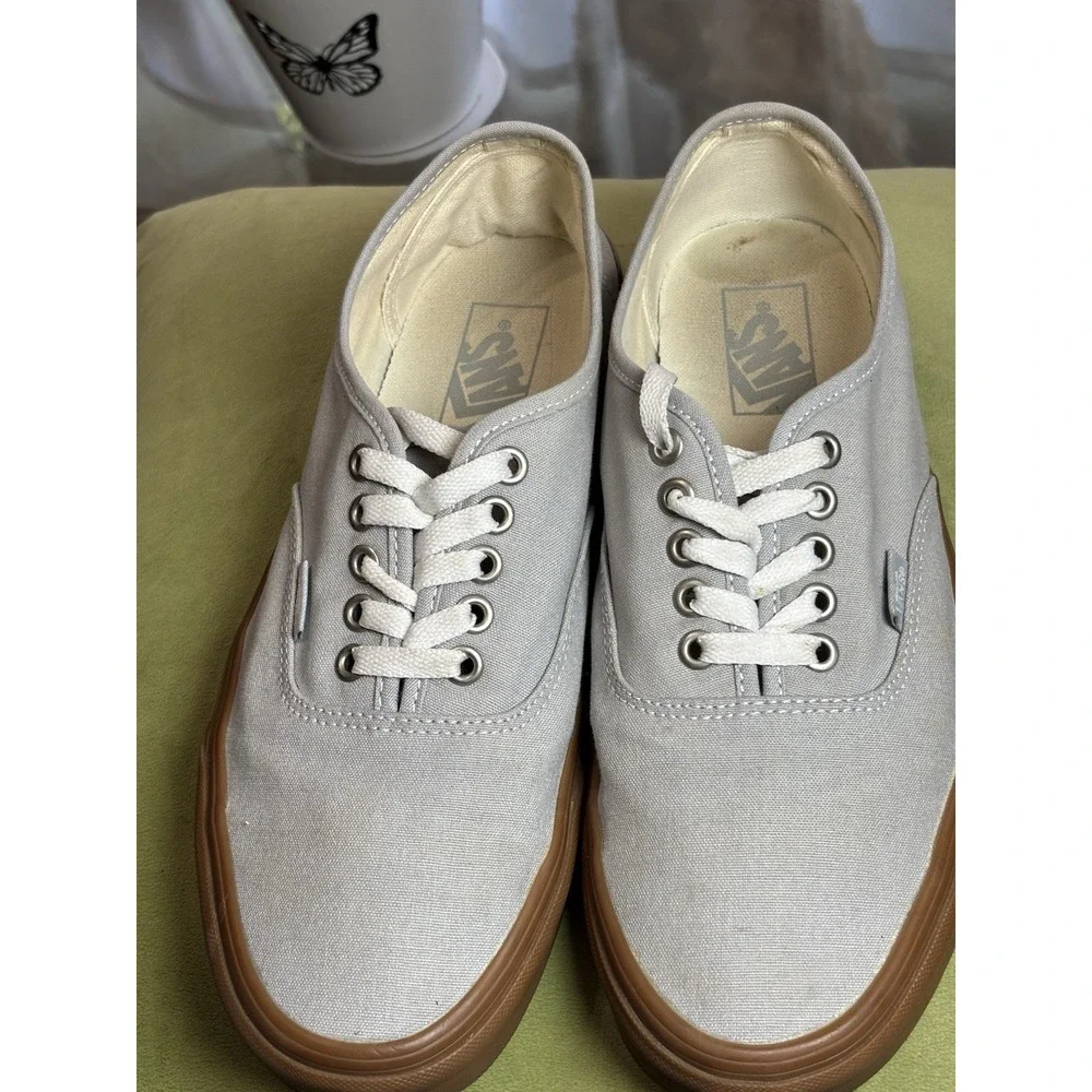Vans Gray Canvas Skateboarding Shoes Gum Sole Lace-Up US Men's 9 D